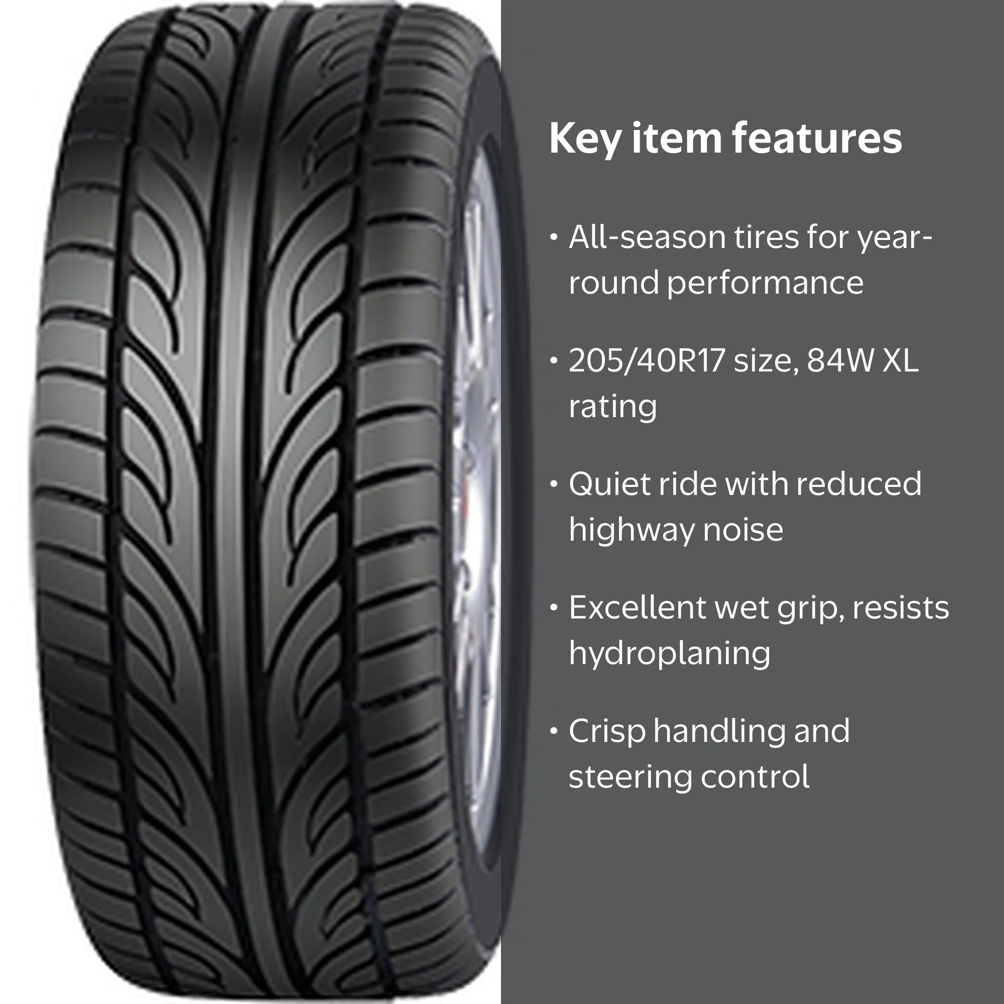 T2493[送料無料]FORTUNA ECOPLUS VHP 215/45R17 Forceum, Passenger Tire, 205/40R17 84W XL, All Season - Walmart.com
