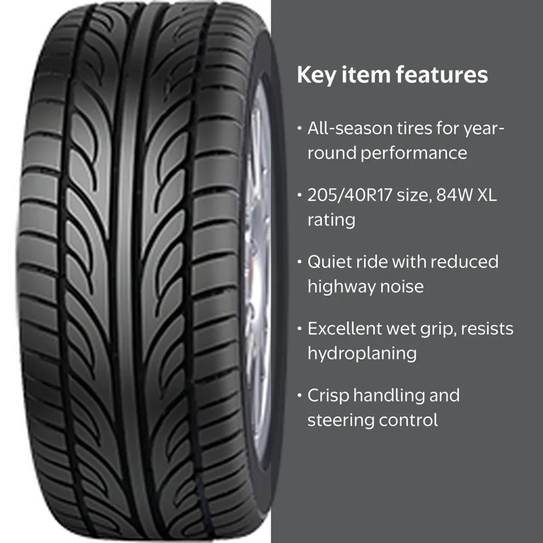 Forceum, Passenger Tire, 205/40R17 84W XL, All Season - Walmart.com