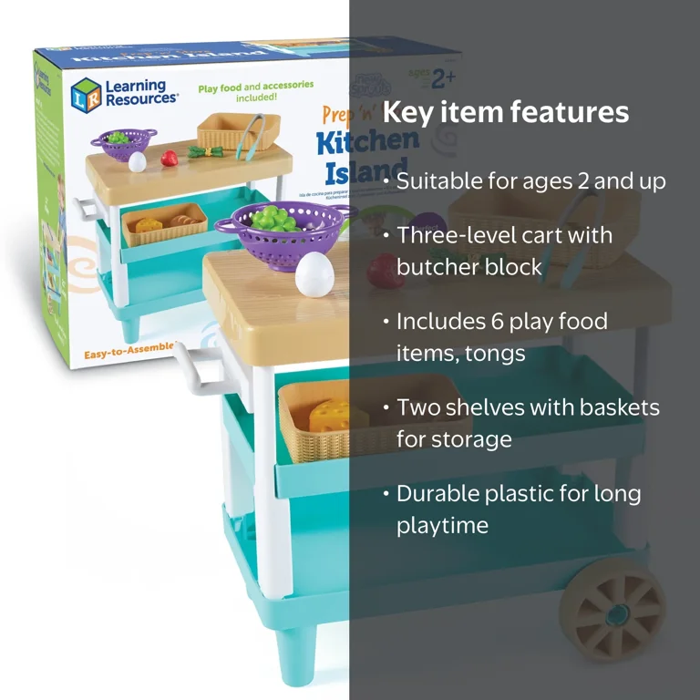 Learning Resources, Play Food Kitchen Island, Prep ‚Äòn‚Äô Store