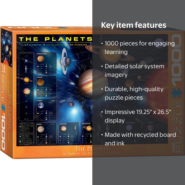 EuroGraphics The Planets 1000-Piece Puzzle, Solar System Chart