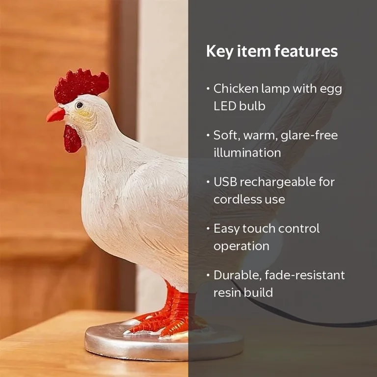 KOMI Chicken Egg Lamp Funny Chicken lamp with Egg in Butt Lifelike