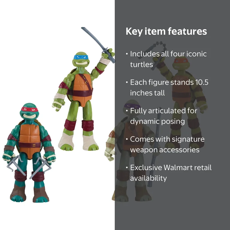 Rise of the Teenage Mutant Ninja Mutant XL Figure 4-Pack - Walmart.com