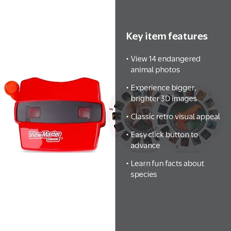 View-Master Classic Viewer with Reels, endangered species, 3D