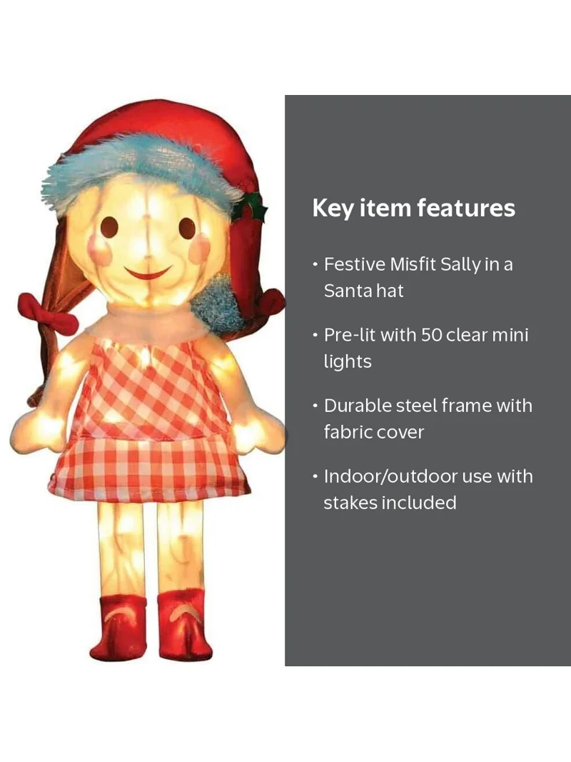 ProductWorks 24-Inch 3D Misfit Sally Doll, Pre-Lit Outdoor
