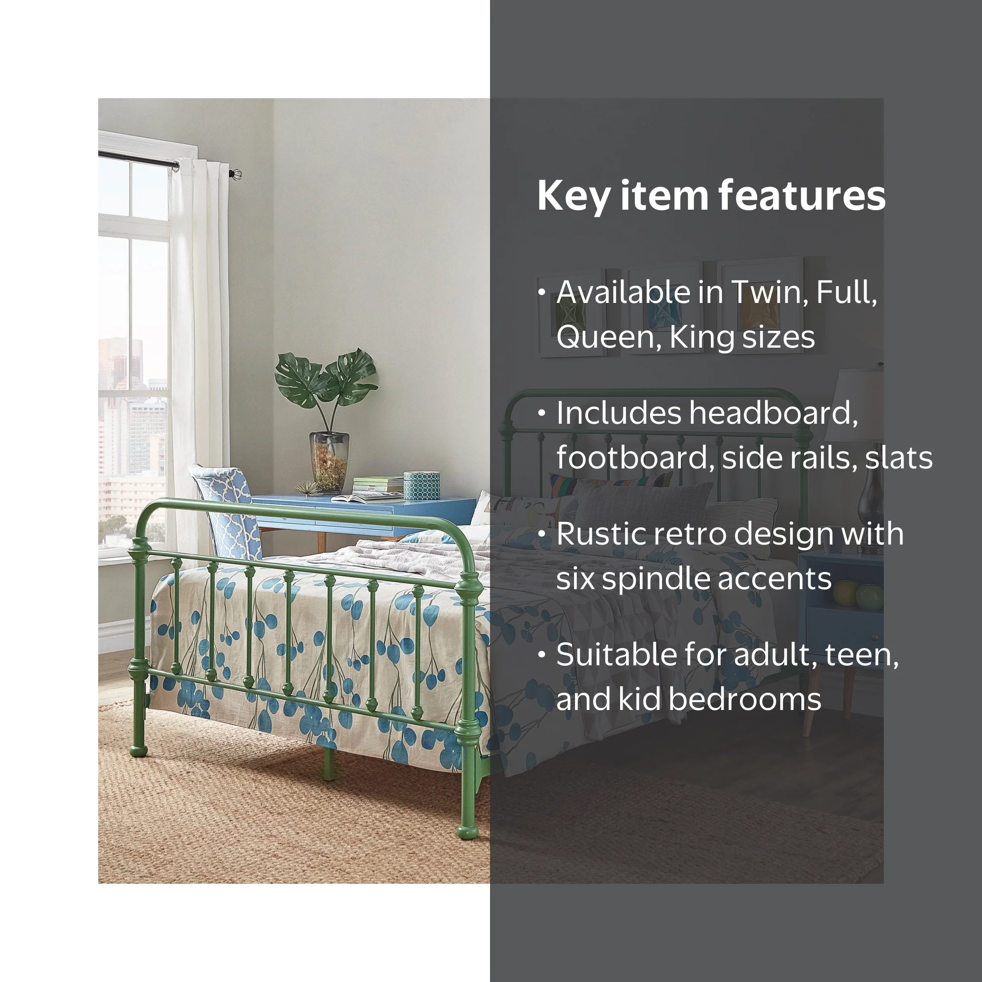 Weston Home Nottingham Vintage Spindle Metal Queen Bed Frame