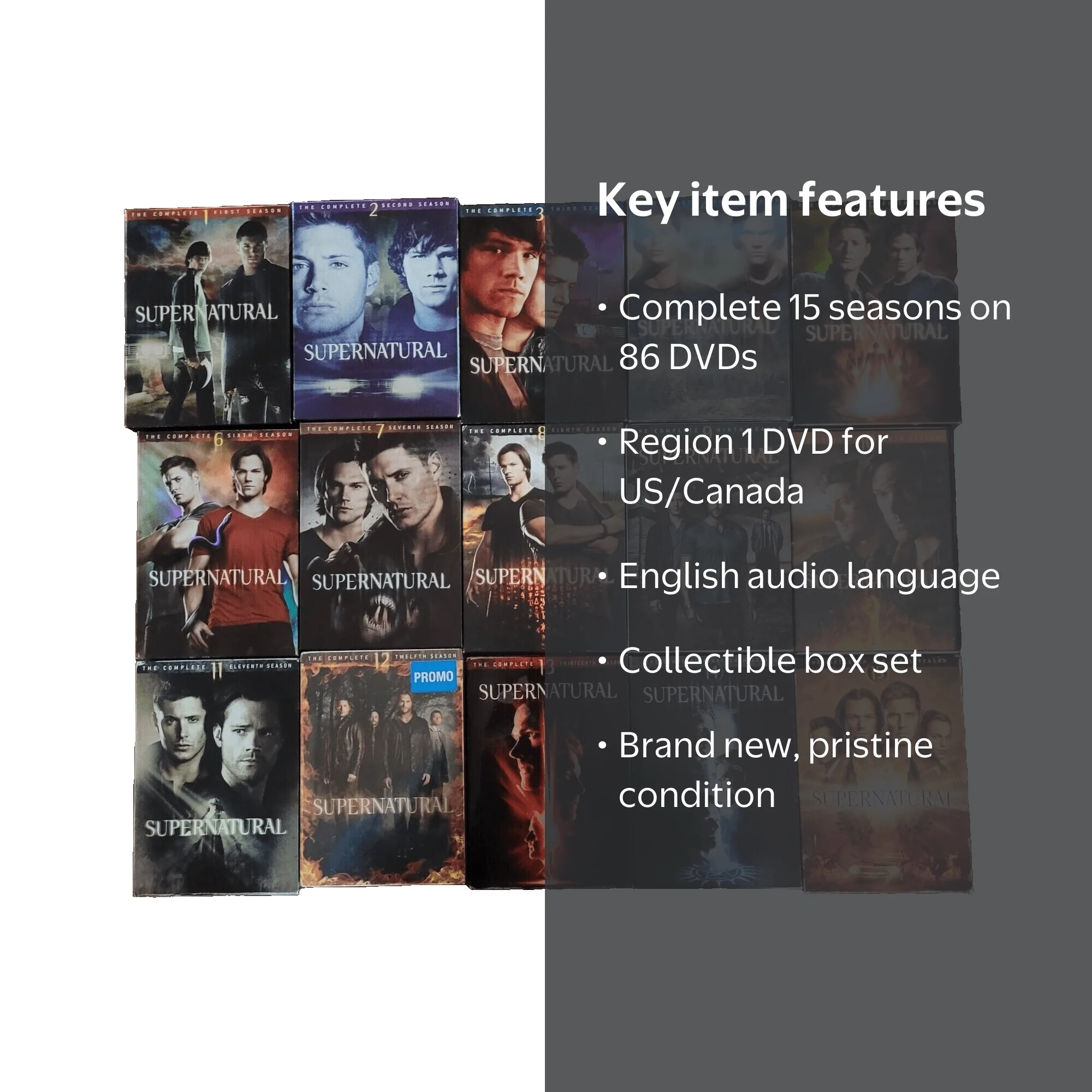 Supernatural Complete Series Seasons 1-15 Box Set, 86 DVDs