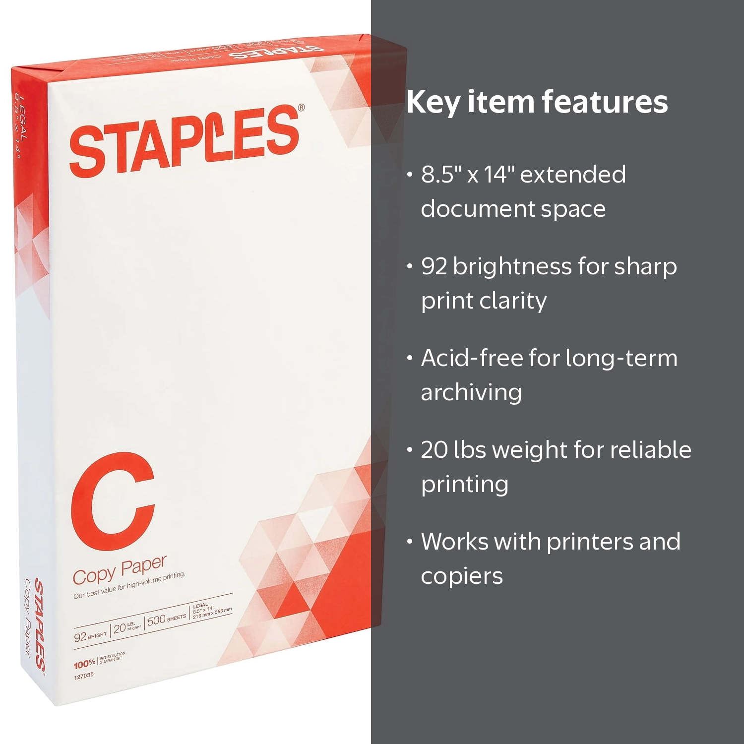 Staples Copy Paper 8.5