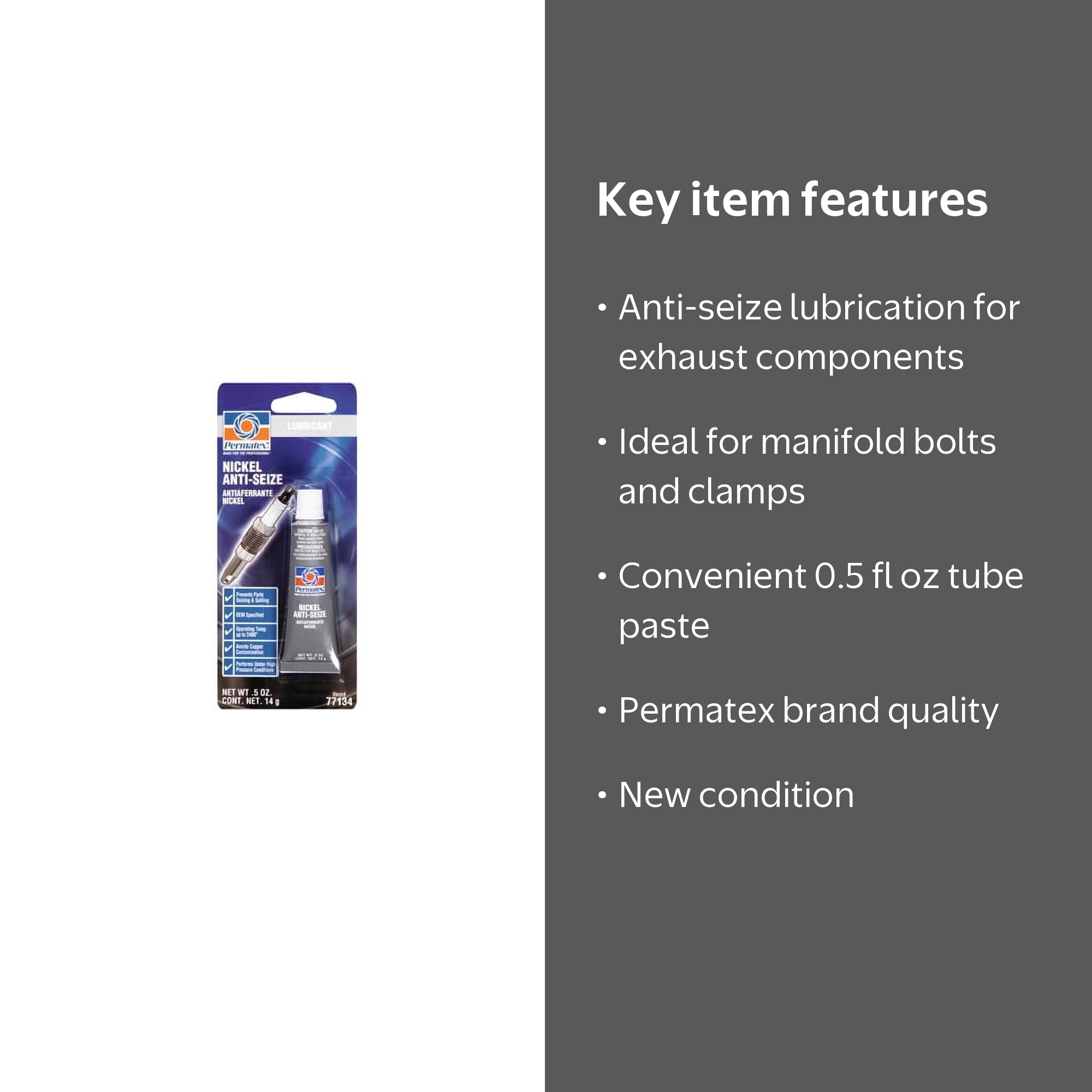Permatex 77134 Lubricant, 0.5 oz Tube, Paste for Extreme