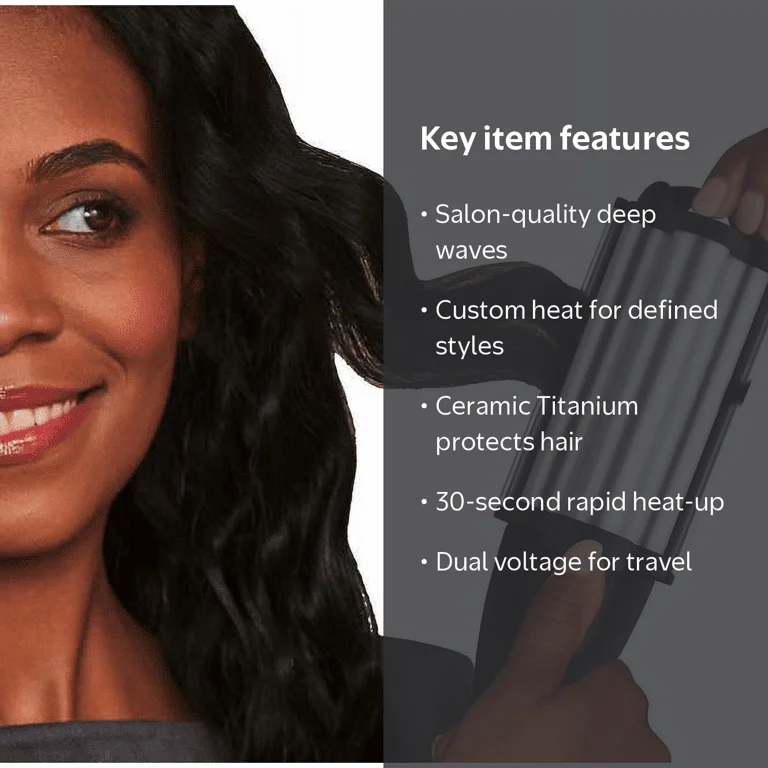 Hot Tools Pro Signature Titanium Ceramic Deep Waver, 1.5 inch