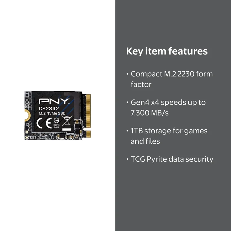 PNY CS2342 2TB Gen4 x4 PCIe NVMe M.2 2230 Internal SSD – Up to