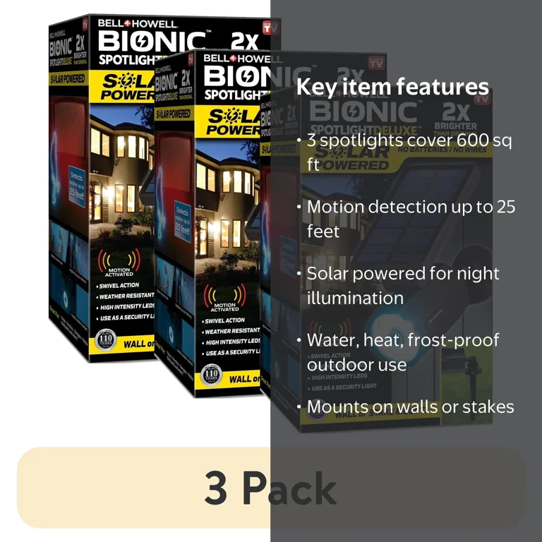 3 pack) (3 pack) (3 pack) (3 pack) Bell + Howell Bionic Spotlight