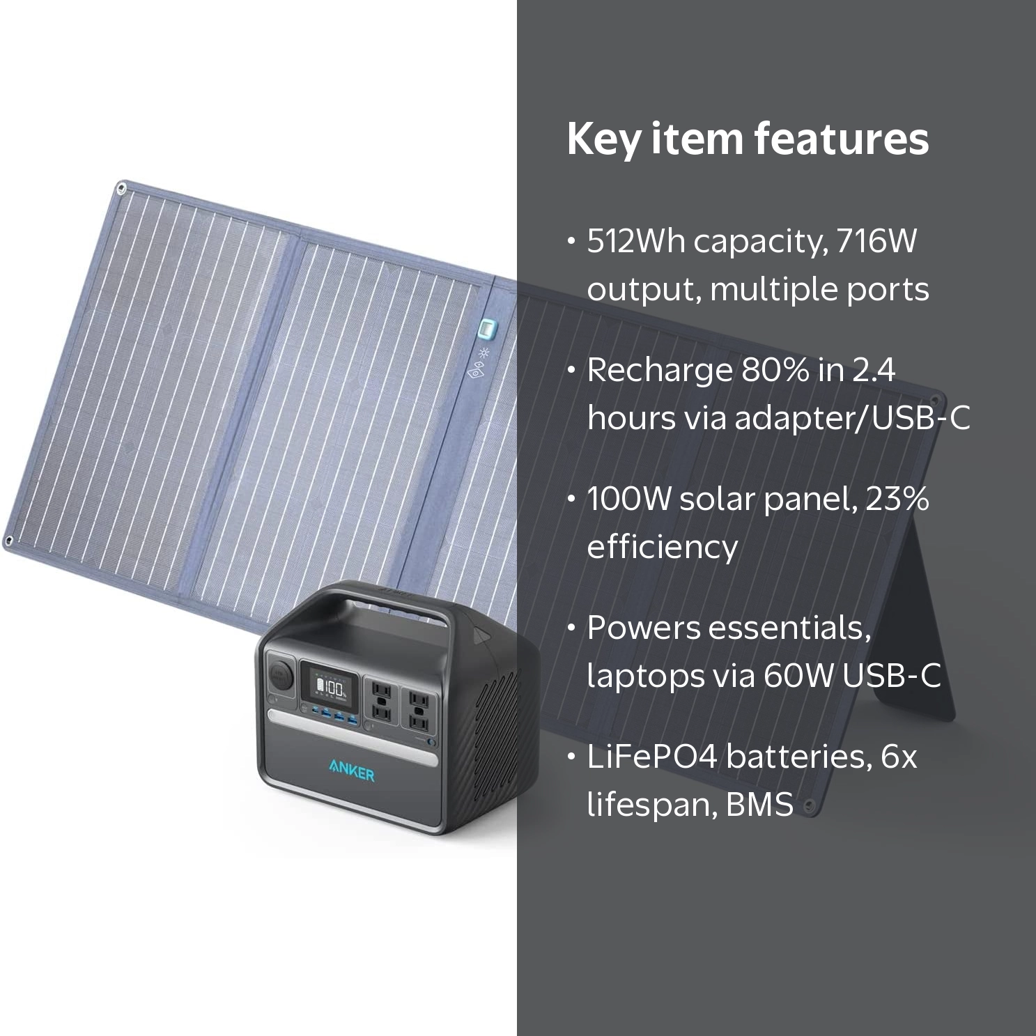 Anker 535 Solar Generator Powerhouse 512Wh Portable Power Station