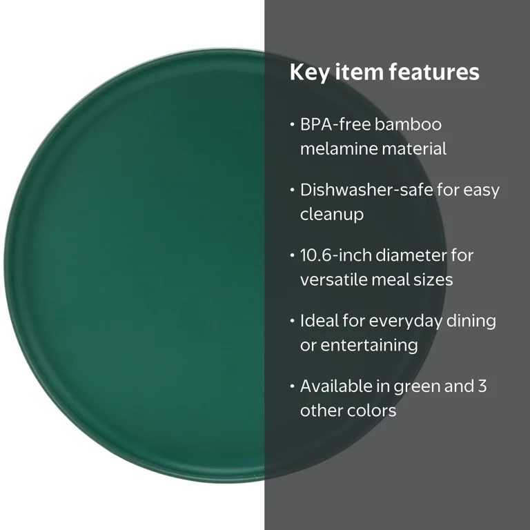 Mainstays by Becky G. & Alejandra Bamboo Melamine Dinner Plate
