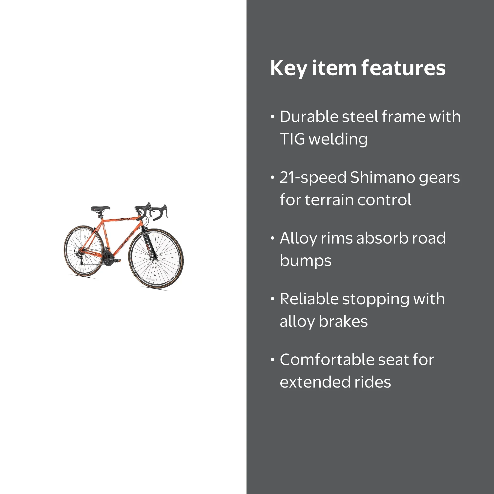 Kent Men's GZR700 Road Bike, 700C - Durable Steel Frame, High