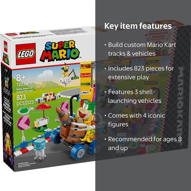 LEGO Super Mario: Baby Peach & Grand Prix Set, 823 Pieces