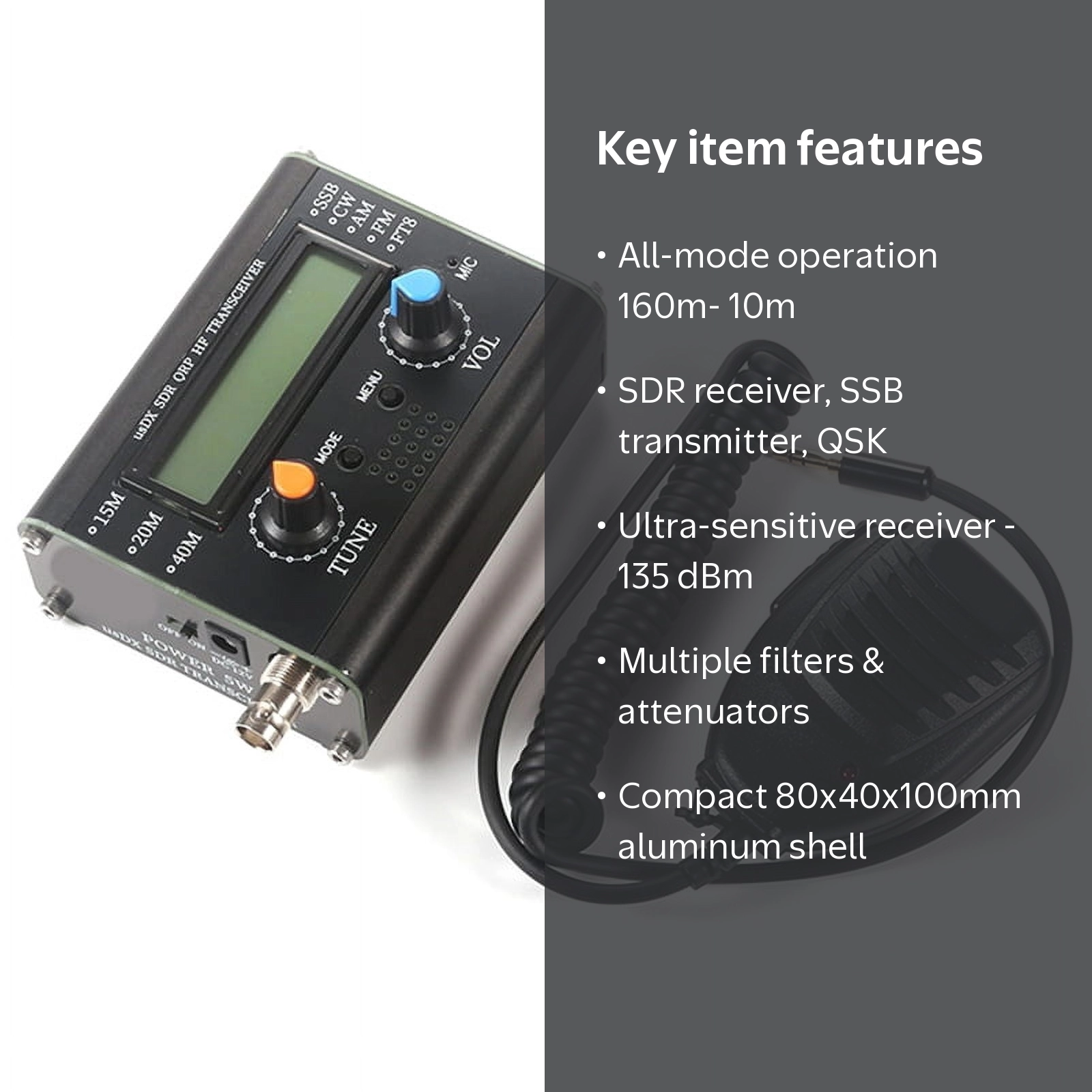 5W UsDX SDR QRP Transceiver QCX-SSB to SSB 3-Band All Mode HF with