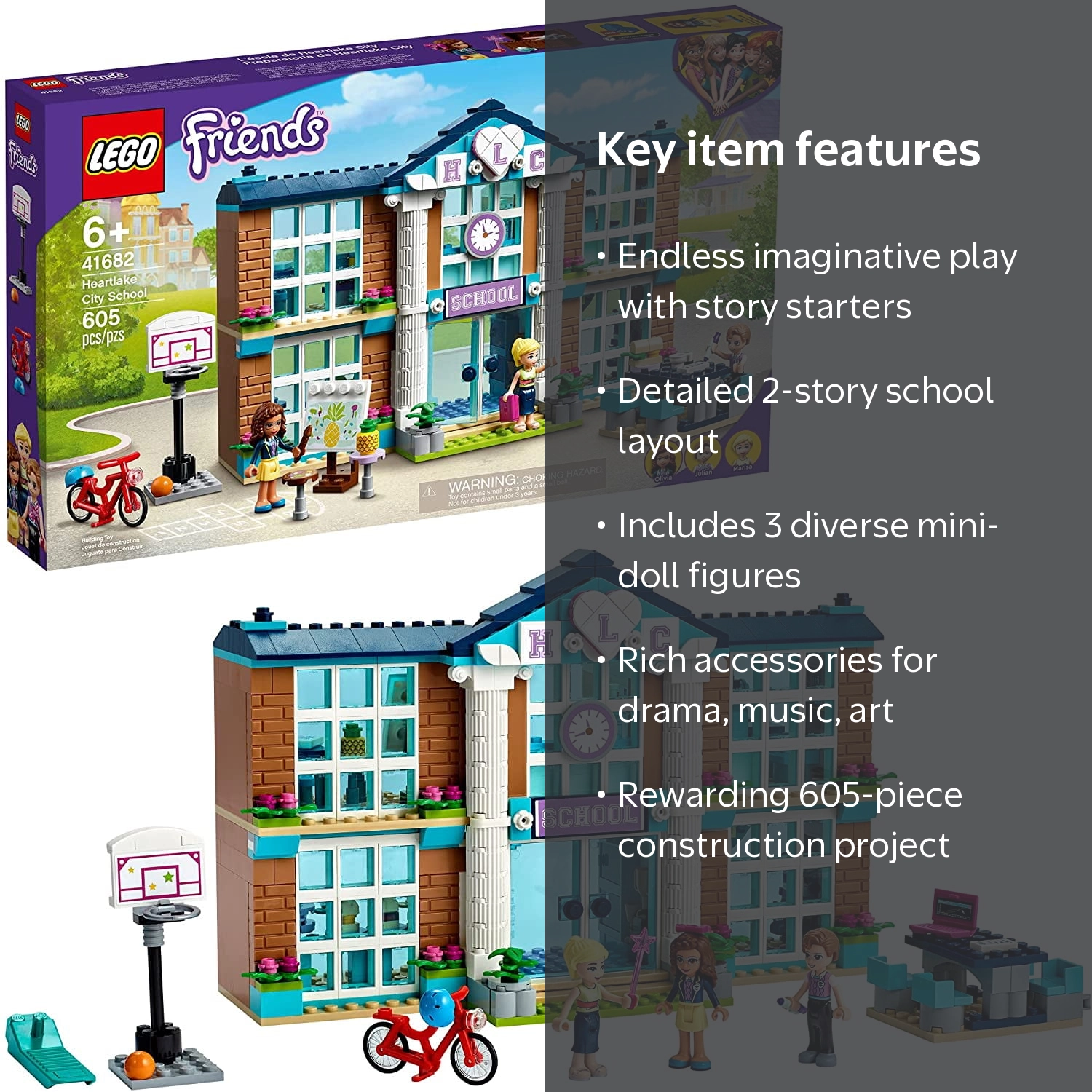 LEGO Friends Heartlake City School 41682 Creative Play Building