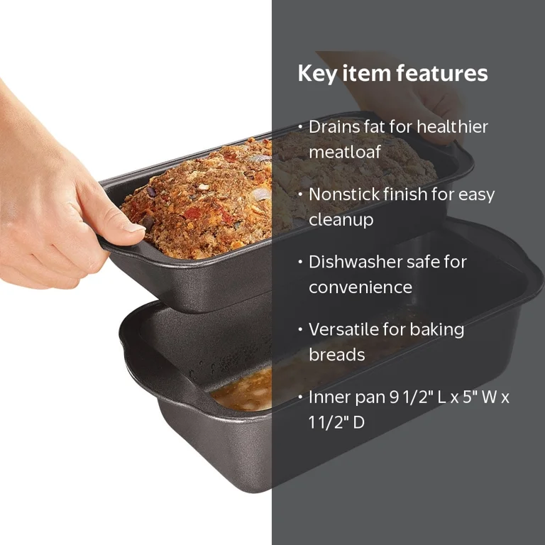 2 Pc. Lowfat Nonstick Meatloaf Pan - Walmart.com