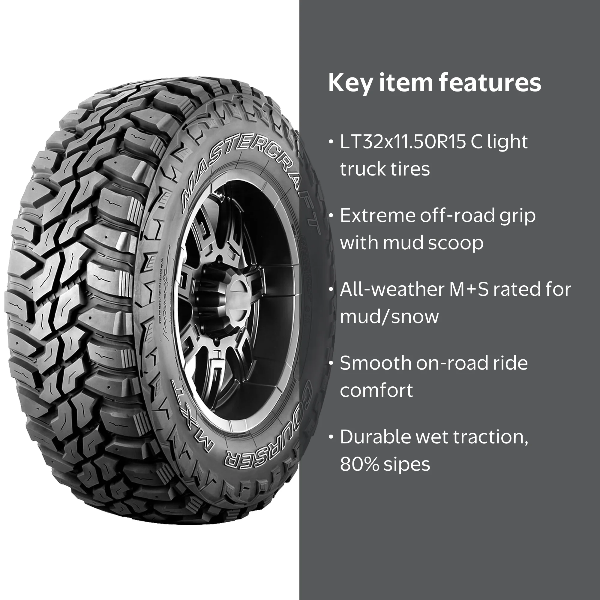 Mastercraft Courser MXT Mud Terrain LT32X11.50R15 113Q C Light