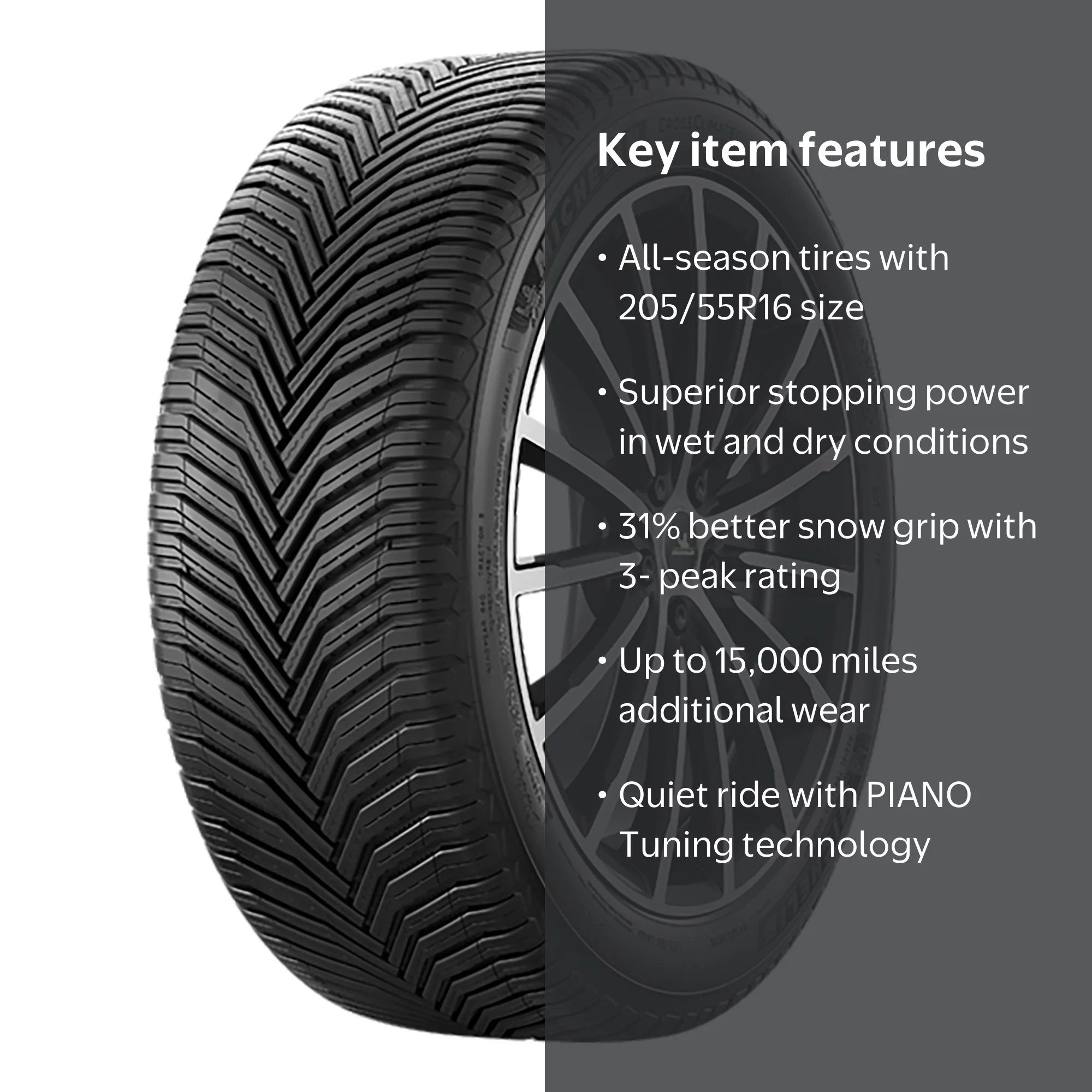 Michelin CrossClimate2 All-Season 205/55R16 91V Tire - Walmart.com