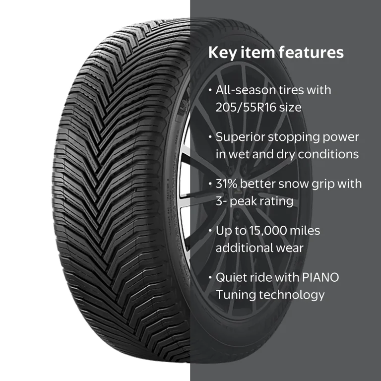 Michelin CrossClimate2 All-Season 205/55R16 91V Tire - Walmart.com