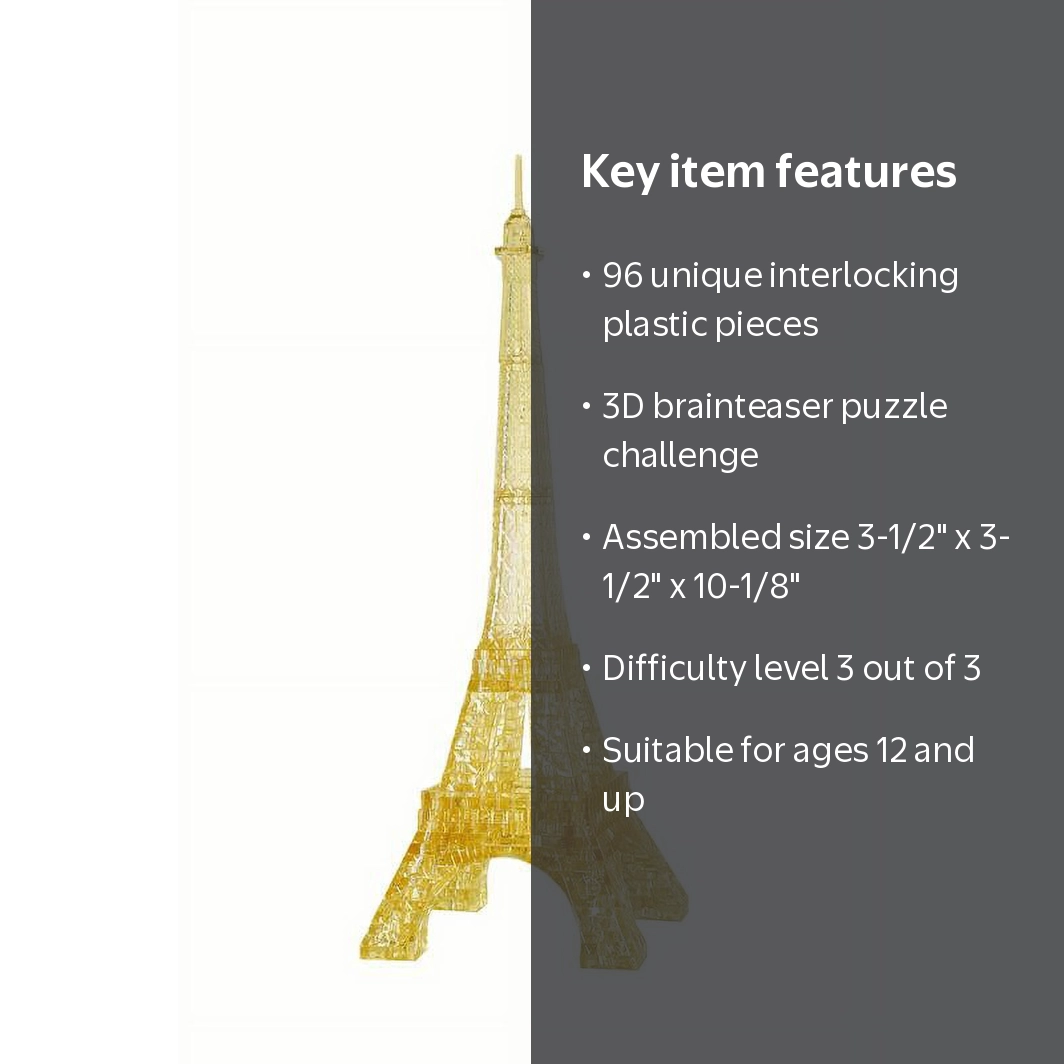 Deluxe 3D Crystal Puzzle - Eiffel Tower - Walmart.com