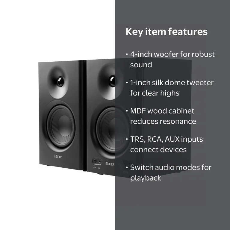 Edifier MR4 Powered Studio Monitor Speakers, 4