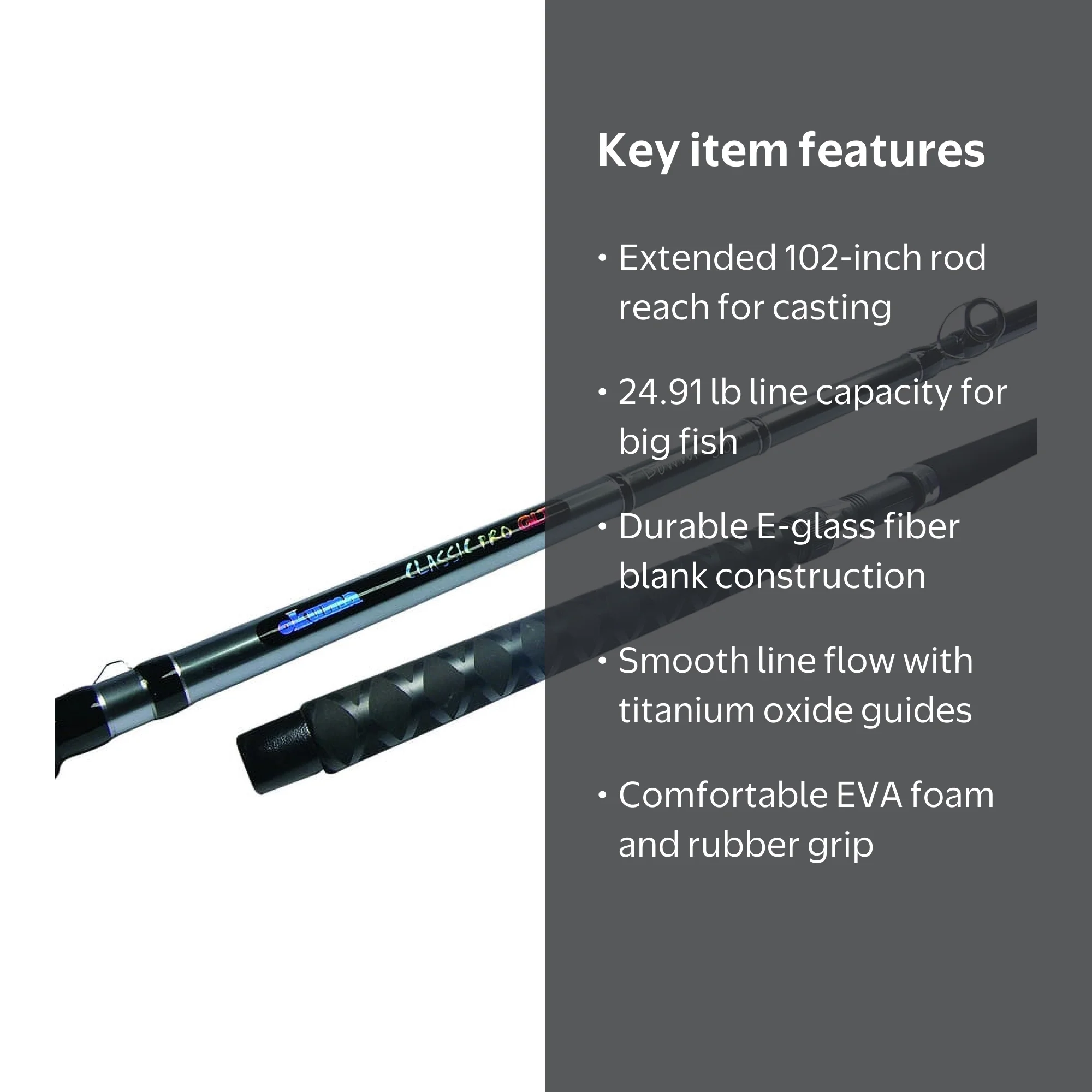 Okuma, 8'6" GLT Trolling Rod, 24.91 lb Line Weight, Stainless Steel Guides,  Glass Fiber Construction - Walmart.com