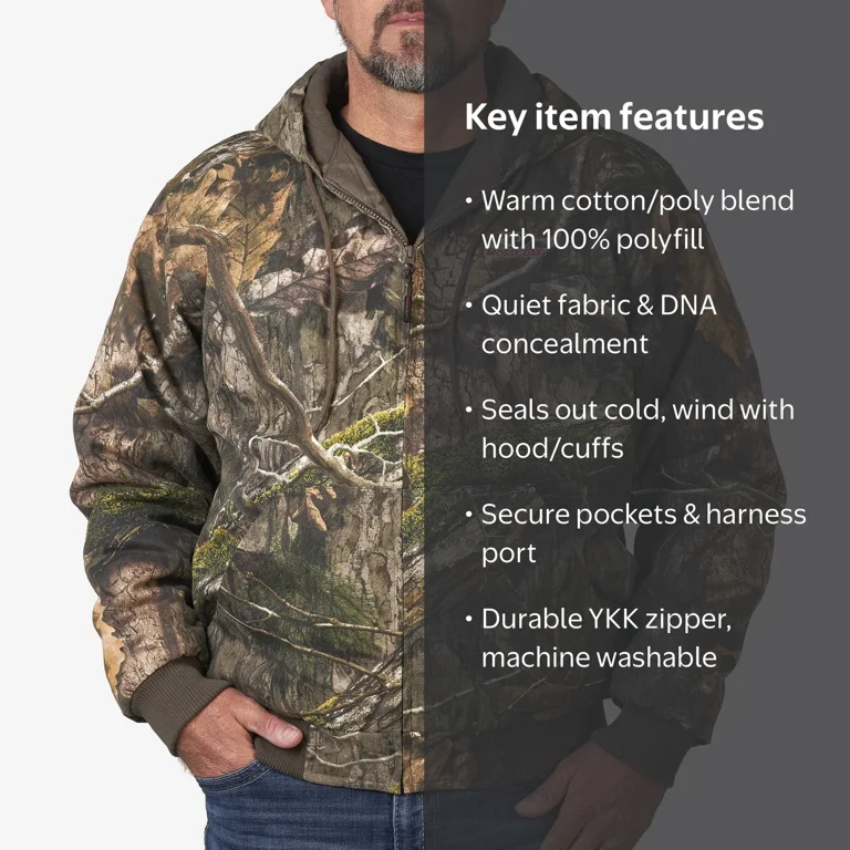 Mossy Oak Country DNA Men's Mid-Length Insulated Hunting Bomber