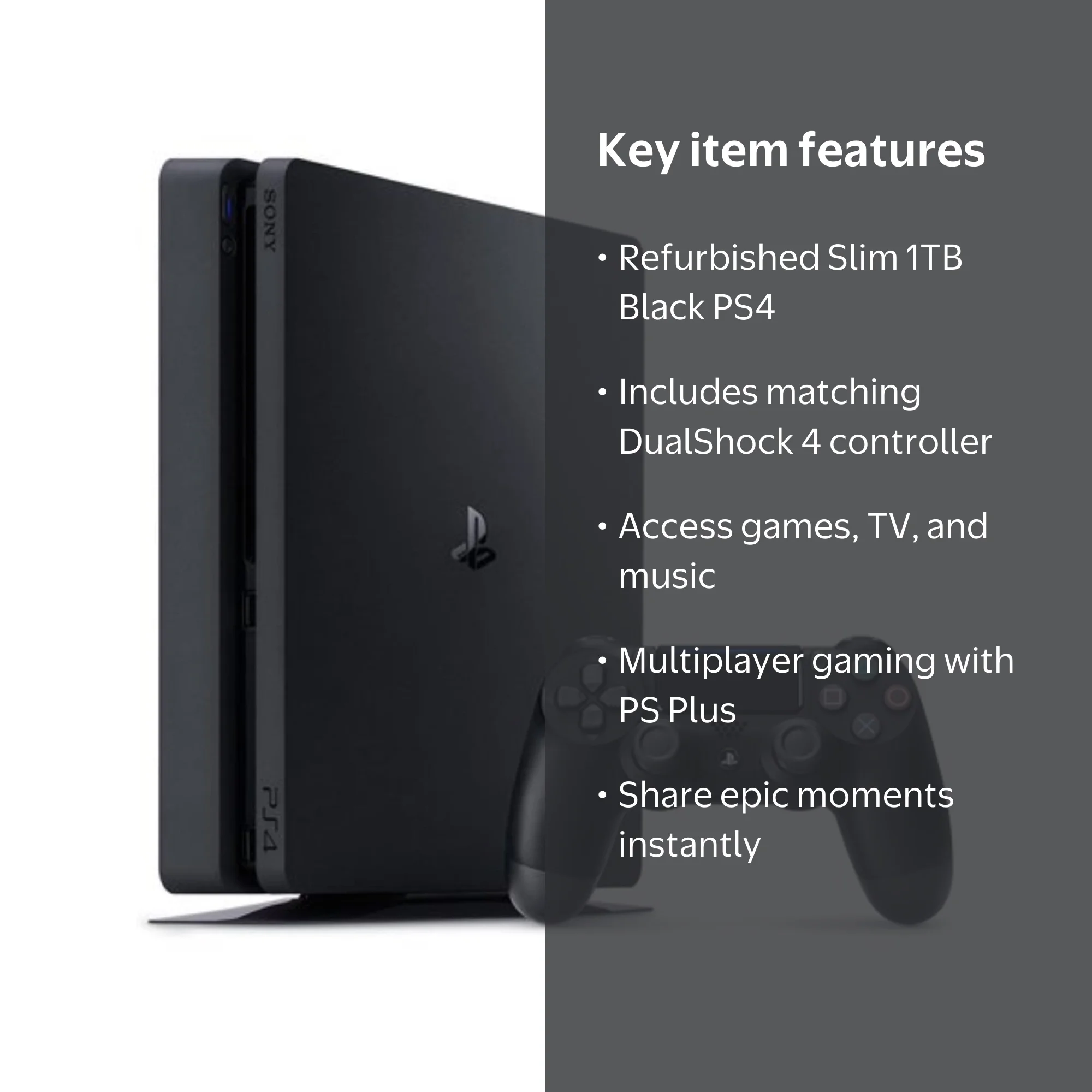 Restored Sony PlayStation 4 CUH-2215B Slim 1TB Video Game Console