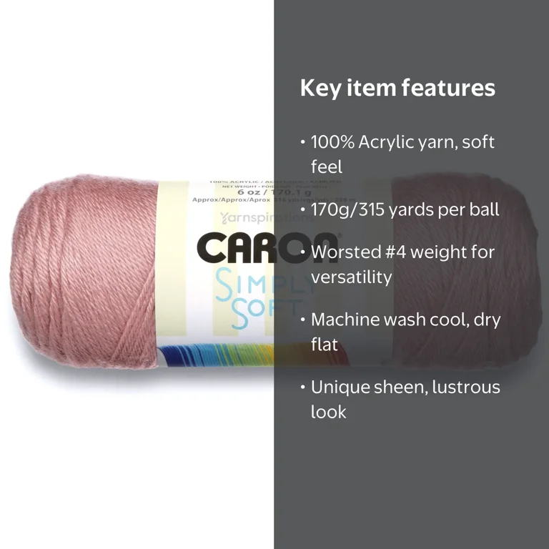 Caron® Simply Soft® #4 Medium Acrylic Yarn, Victorian Rose 6oz