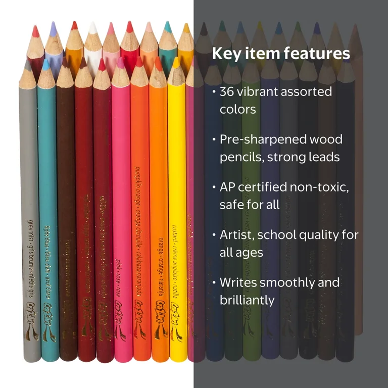 3 pack) Cra-Z-Art Pre-Sharpened Colored Pencils, 36 Assorted