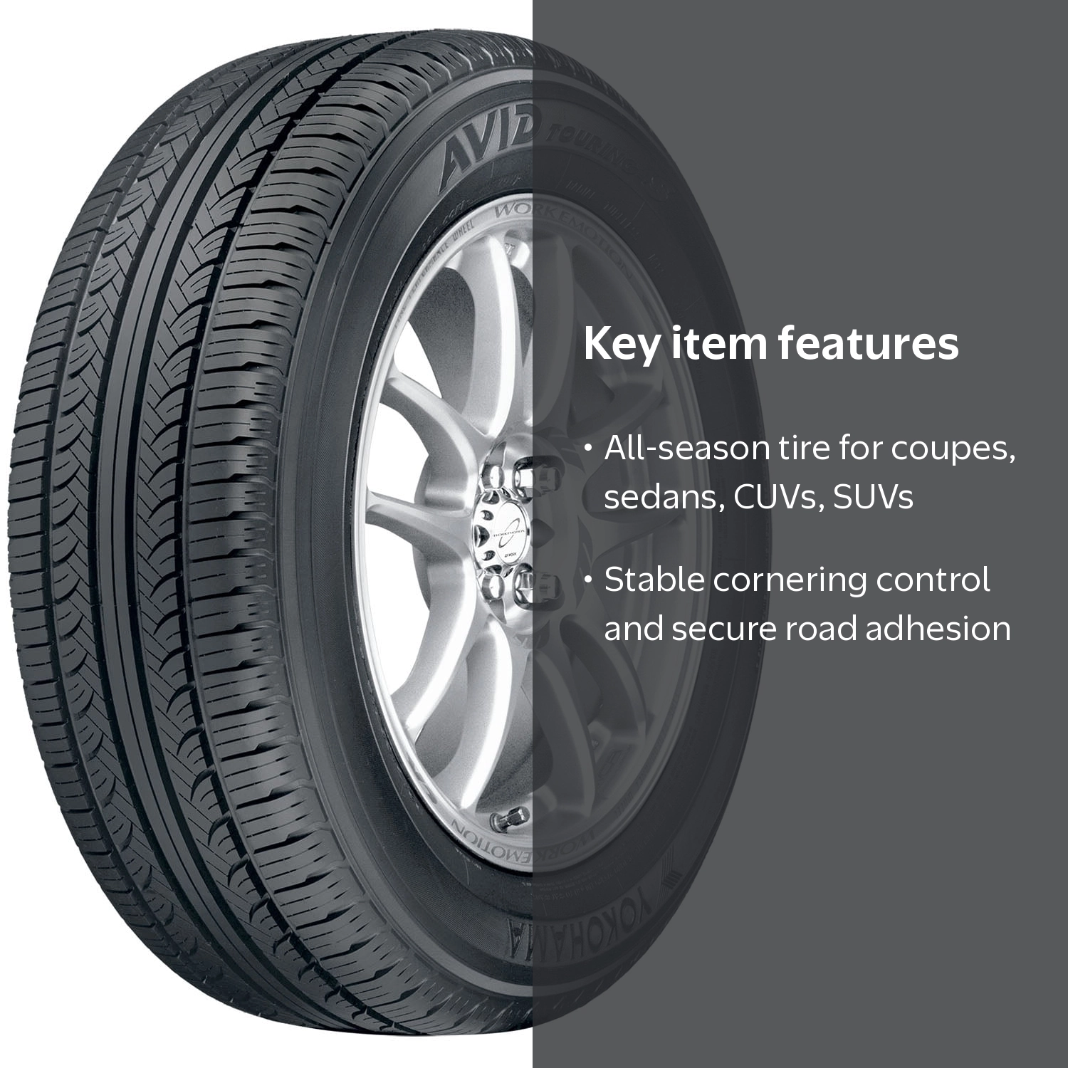 Free Shipping! Yokohama Avid Touring-S All-Season Tire, P215/60R16