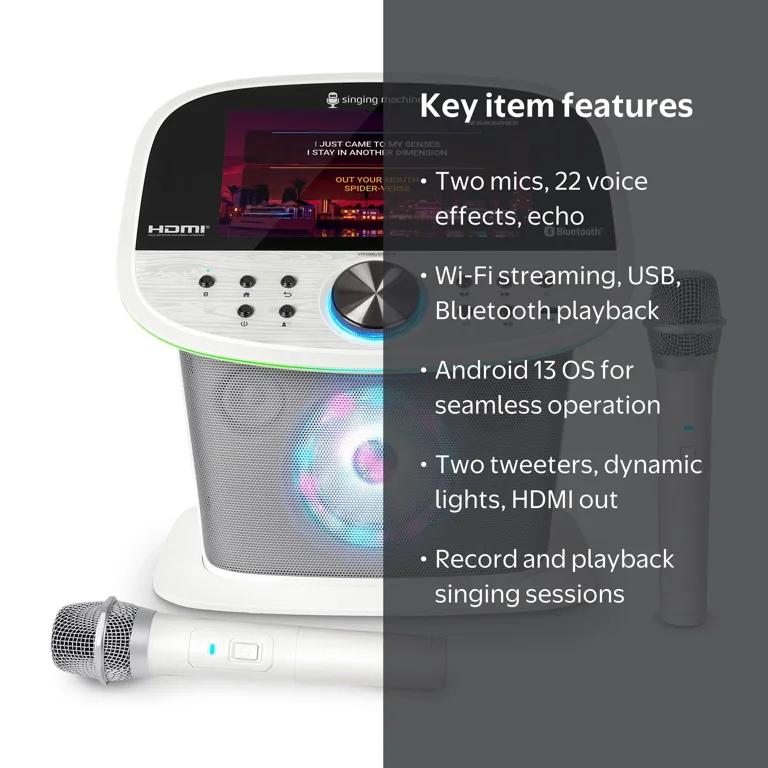 Singing Machine Karaoke Platinum Plus with Wi-Fi access to Music