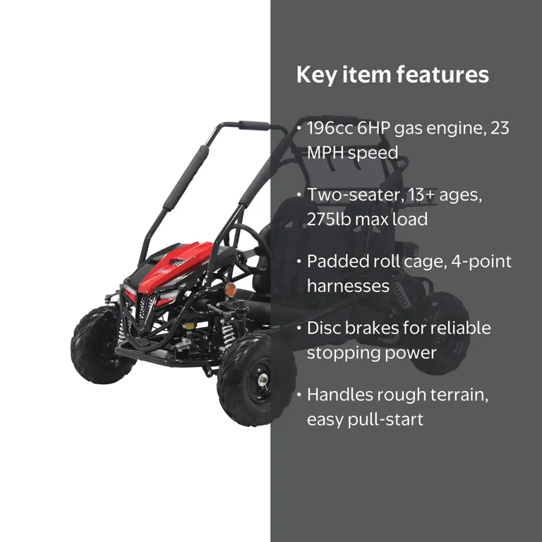 Coleman PowerSports, Gas Powered Go-Kart, GK200, Two-Seater Off