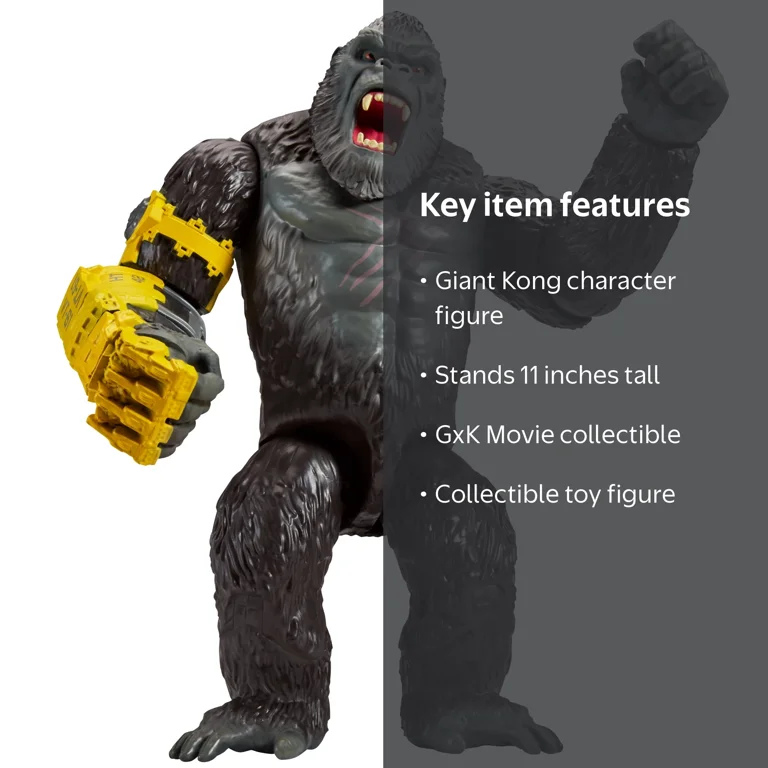 Godzilla x Kong, Action Figure, 11 inch Giant Kong, Multicolor