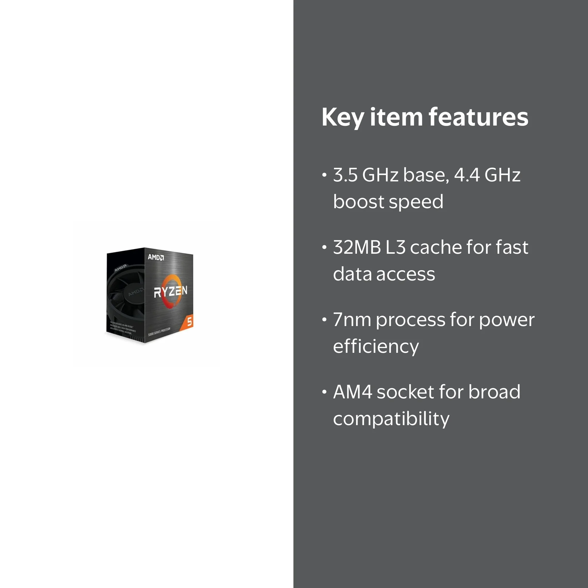 AMD Ryzen 5 5600 3.5 GHz 6-Core AM4 Processor with Wraith Stealth