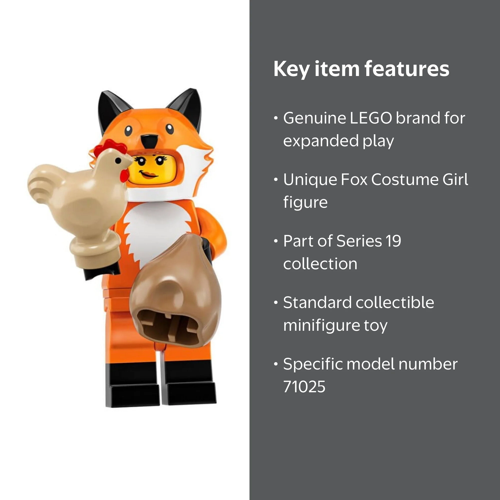 LEGO, Fox Costume Girl Minifigure, Series 19, 71025 - Walmart.com