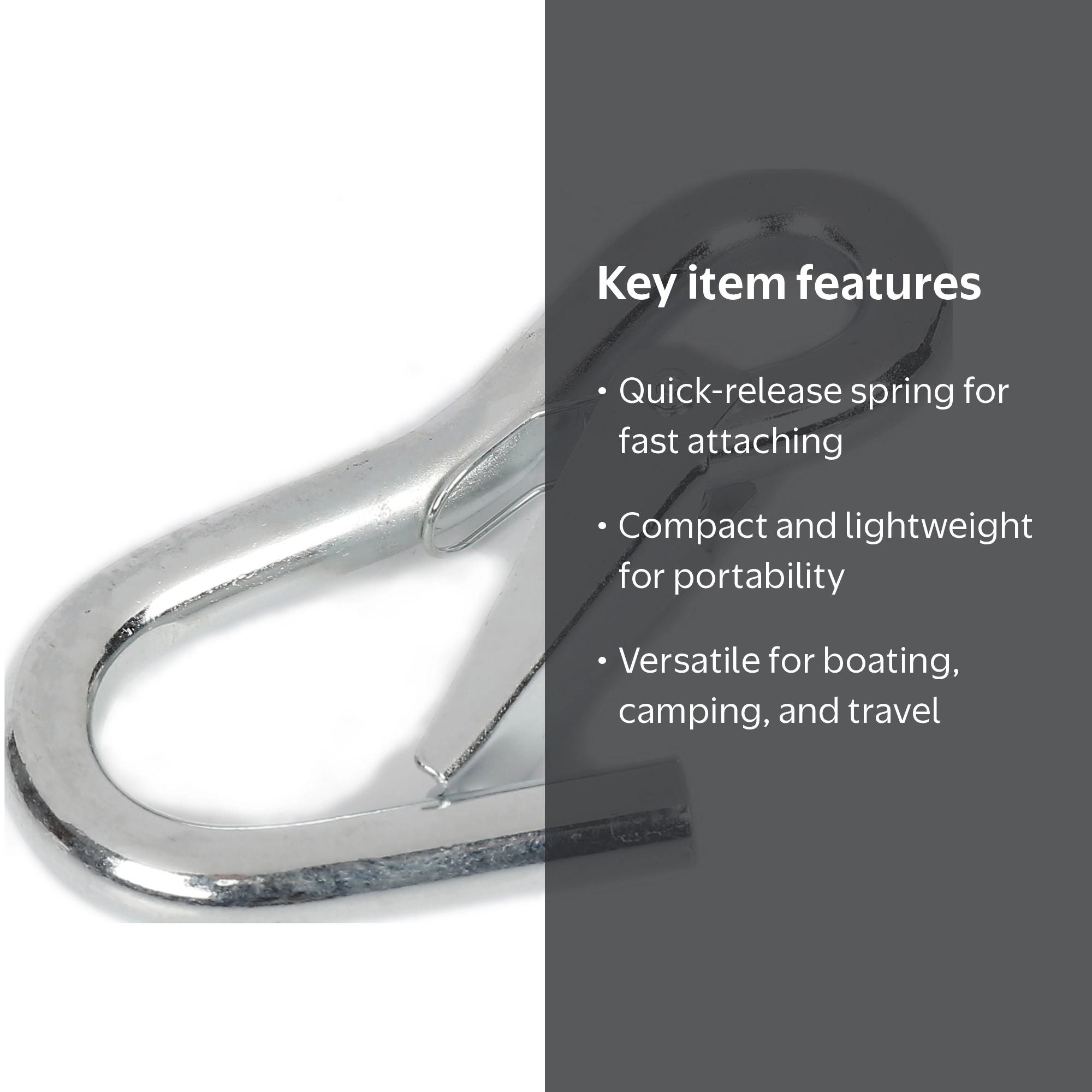 Ozark Trail 4 in Utility Snap Hook, Zinc-Plated Steel, Model