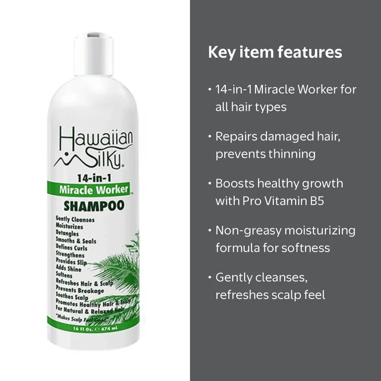 Hawaiian Silky 14-in-1 Miracle Worker Shampoo, 16 oz