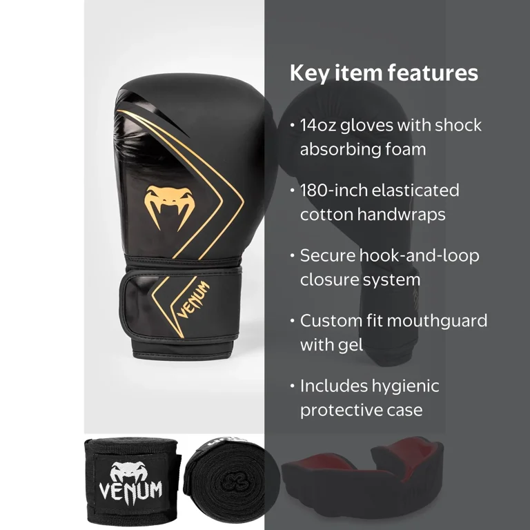 Venum Classic Boxing Protection Kit 14 oz Gloves - Size W