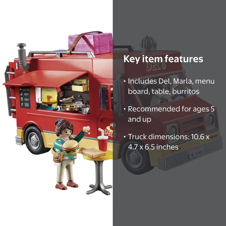 PLAYMOBIL THE MOVIE Del's Food Truck with Accessories for Kids