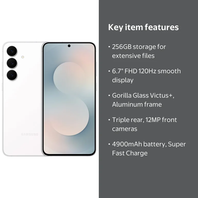 Samsung, Smartphone, Galaxy S25 FE 256GB, Unlocked White - Walmart.com