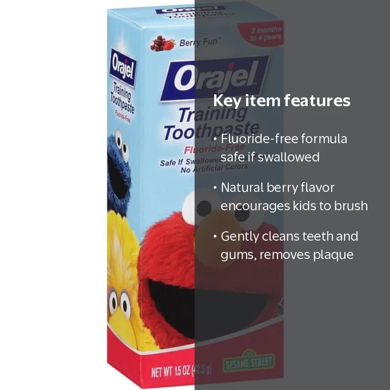 Orajel Kids Elmo Training Toothpaste 1.5oz Fluoride-Free - Walmart.com