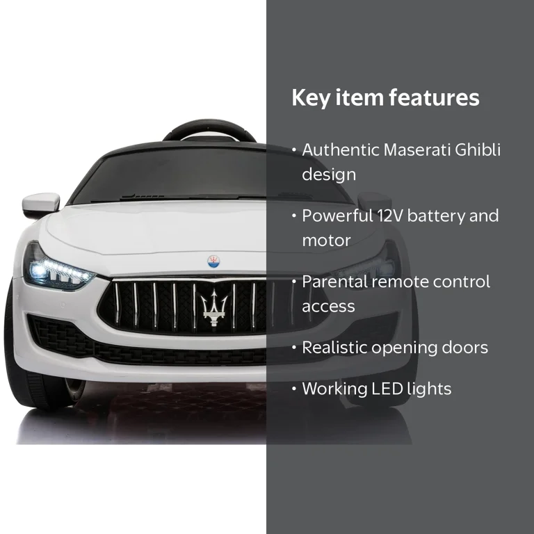 Maserati Ghibli 12V White - Walmart.com