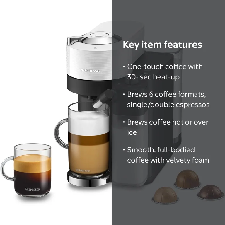 Nespresso, Vertuo Lattissima Coffee Machine, White, with Milk