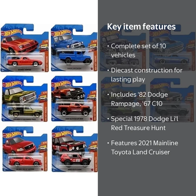 Hot Wheels 2021 Hot Trucks Complete Set of 10 Diecast Vehicles 1