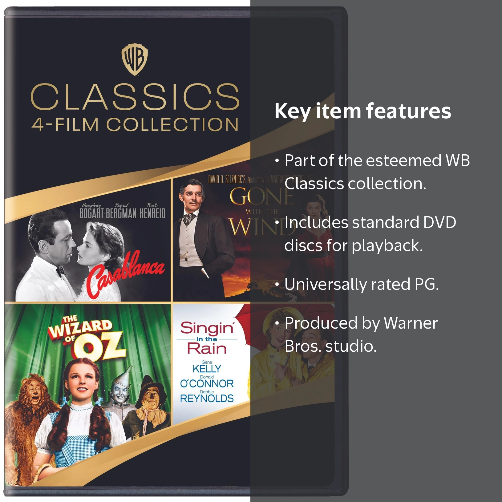 WB Classics 4-Film Collection: Casablanca, Gone With The Wind, The