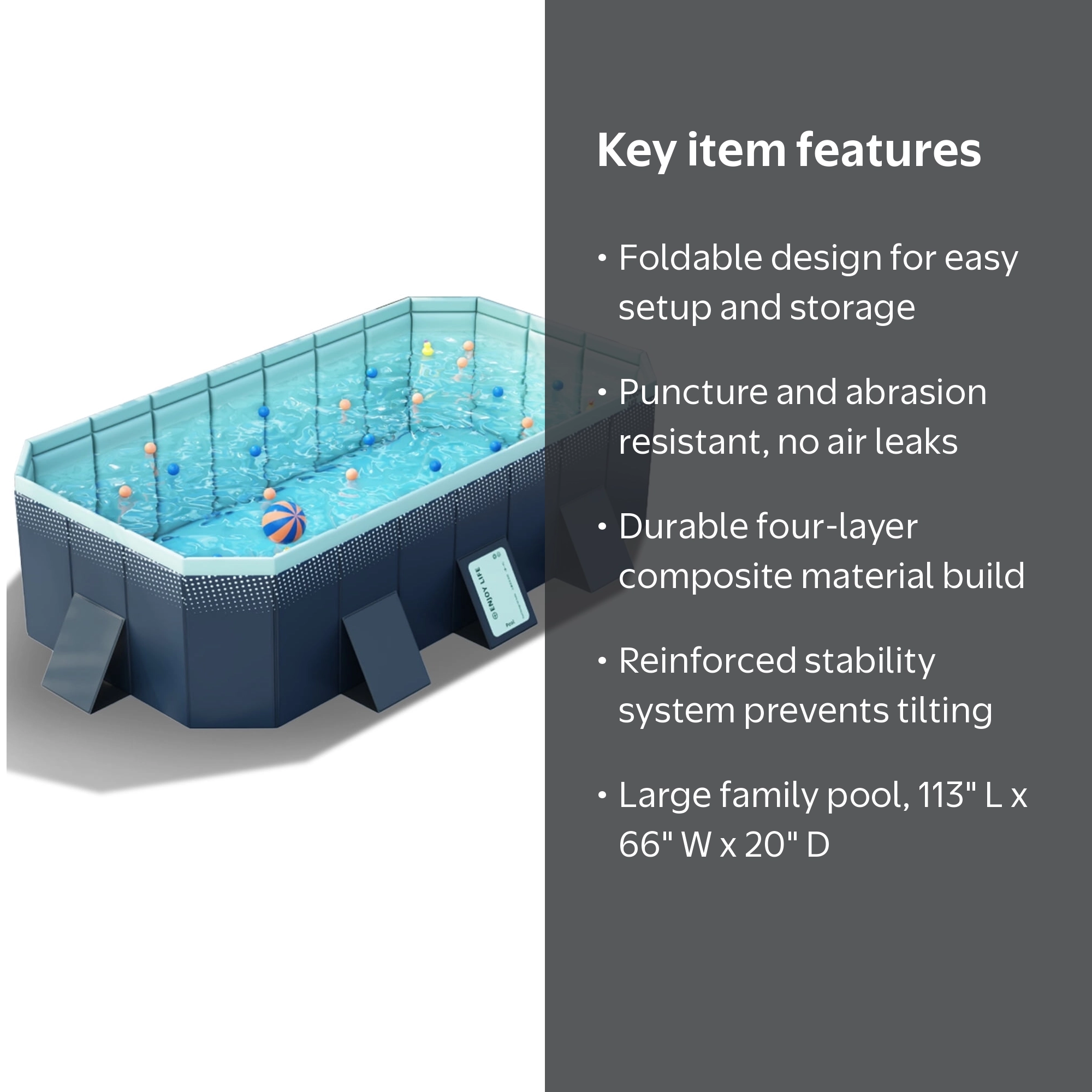 Hurber Foldable Swimming Pool, 113