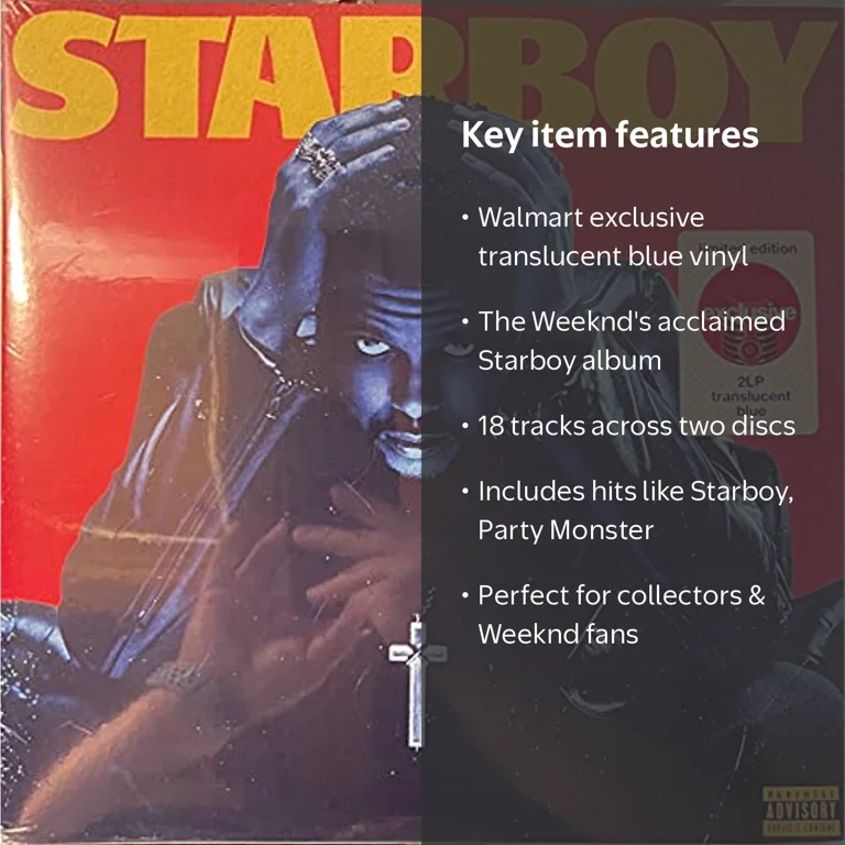 The Weeknd, Starboy, Exclusive Blue Vinyl Album, 2 Disc Set, 18